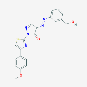 molecular formula C21H19N5O3S B402494 4-[[3-(hydroxymethyl)phenyl]diazenyl]-2-[4-(4-methoxyphenyl)-1,3-thiazol-2-yl]-5-methyl-4H-pyrazol-3-one CAS No. 459790-26-2