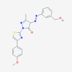 4-[[3-(hydroxymethyl)phenyl]diazenyl]-2-[4-(4-methoxyphenyl)-1,3-thiazol-2-yl]-5-methyl-4H-pyrazol-3-one