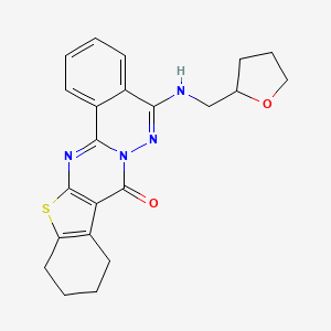 20-(oxolan-2-ylmethylamino)-10-thia-1,12,21-triazapentacyclo[11.8.0.03,11.04,9.014,19]henicosa-3(11),4(9),12,14,16,18,20-heptaen-2-one