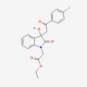 ethyl {3-hydroxy-3-[2-(4-iodophenyl)-2-oxoethyl]-2-oxo-2,3-dihydro-1H-indol-1-yl}acetate