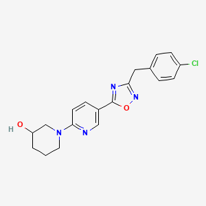 1-{5-[3-(4-chlorobenzyl)-1,2,4-oxadiazol-5-yl]-2-pyridinyl}-3-piperidinol