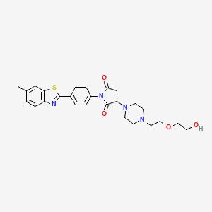 3-{4-[2-(2-hydroxyethoxy)ethyl]-1-piperazinyl}-1-[4-(6-methyl-1,3-benzothiazol-2-yl)phenyl]-2,5-pyrrolidinedione