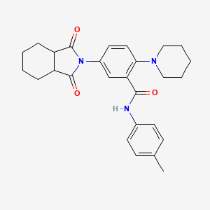 molecular formula C27H31N3O3 B4024988 5-(1,3-dioxooctahydro-2H-isoindol-2-yl)-N-(4-methylphenyl)-2-(1-piperidinyl)benzamide 