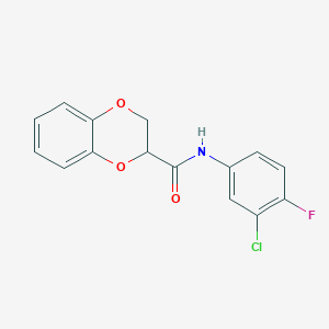 molecular formula C15H11ClFNO3 B4025004 N-(3-chloro-4-fluorophenyl)-2,3-dihydro-1,4-benzodioxine-3-carboxamide 