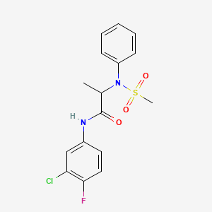 N-(3-chloro-4-fluorophenyl)-2-(N-methylsulfonylanilino)propanamide