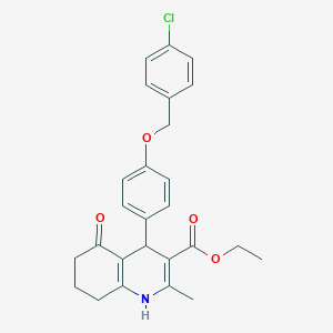 ethyl 4-{4-[(4-chlorobenzyl)oxy]phenyl}-2-methyl-5-oxo-1,4,5,6,7,8-hexahydro-3-quinolinecarboxylate