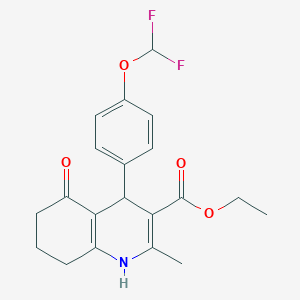 ethyl 4-[4-(difluoromethoxy)phenyl]-2-methyl-5-oxo-1,4,5,6,7,8-hexahydro-3-quinolinecarboxylate