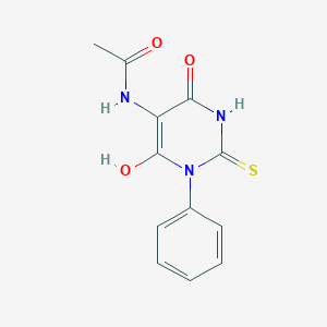 N-(4-hydroxy-6-oxo-1-phenyl-2-sulfanyl-1,6-dihydropyrimidin-5-yl)acetamide