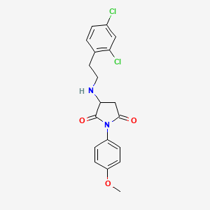 molecular formula C19H18Cl2N2O3 B4025070 3-[2-(2,4-dichlorophenyl)ethylamino]-1-(4-methoxyphenyl)pyrrolidine-2,5-dione 