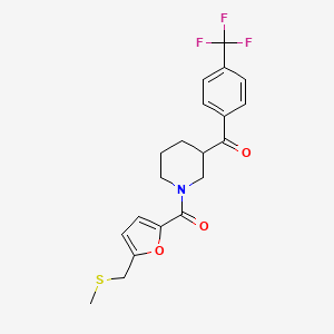 molecular formula C20H20F3NO3S B4025075 (1-{5-[(methylthio)methyl]-2-furoyl}-3-piperidinyl)[4-(trifluoromethyl)phenyl]methanone 