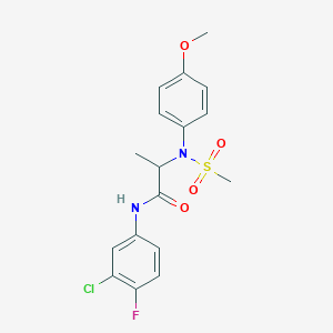 N-(3-chloro-4-fluorophenyl)-2-(4-methoxy-N-methylsulfonylanilino)propanamide