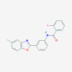 molecular formula C21H15IN2O2 B402512 2-iodo-N-[3-(5-methyl-1,3-benzoxazol-2-yl)phenyl]benzamide 