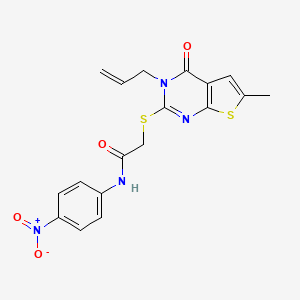 2-[(3-allyl-6-methyl-4-oxo-3,4-dihydrothieno[2,3-d]pyrimidin-2-yl)thio]-N-(4-nitrophenyl)acetamide