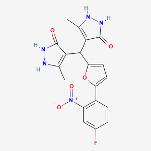 4,4'-{[5-(4-fluoro-2-nitrophenyl)furan-2-yl]methanediyl}bis(3-methyl-1H-pyrazol-5-ol)