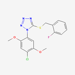 1-(4-chloro-2,5-dimethoxyphenyl)-5-[(2-fluorophenyl)methylsulfanyl]tetrazole