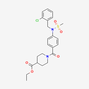 ethyl 1-{4-[(2-chlorobenzyl)(methylsulfonyl)amino]benzoyl}-4-piperidinecarboxylate