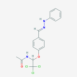molecular formula C17H16Cl3N3O2 B402523 N-(2,2,2-trichloro-1-{4-[(E)-(phenylhydrazono)methyl]phenoxy}ethyl)acetamide 