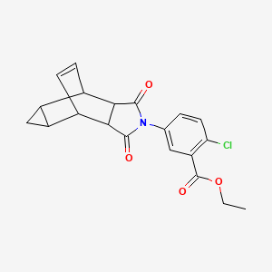 ethyl 2-chloro-5-(3,5-dioxo-4-azatetracyclo[5.3.2.0~2,6~.0~8,10~]dodec-11-en-4-yl)benzoate