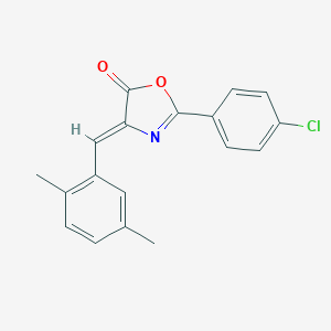 molecular formula C18H14ClNO2 B402524 2-(4-chlorophenyl)-4-(2,5-dimethylbenzylidene)-1,3-oxazol-5(4H)-one 