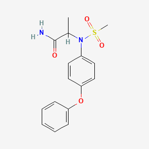 molecular formula C16H18N2O4S B4025246 2-(N-methylsulfonyl-4-phenoxyanilino)propanamide 