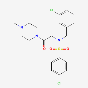 4-chloro-N-[(3-chlorophenyl)methyl]-N-[2-(4-methylpiperazin-1-yl)-2-oxoethyl]benzenesulfonamide