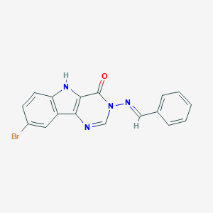 molecular formula C17H11BrN4O B402527 3-(benzylideneamino)-8-bromo-3,5-dihydro-4H-pyrimido[5,4-b]indol-4-one CAS No. 330439-44-6