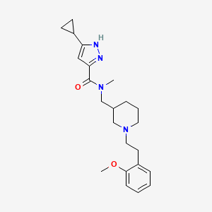 3-cyclopropyl-N-({1-[2-(2-methoxyphenyl)ethyl]-3-piperidinyl}methyl)-N-methyl-1H-pyrazole-5-carboxamide