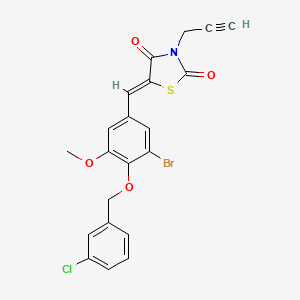 5-{3-bromo-4-[(3-chlorobenzyl)oxy]-5-methoxybenzylidene}-3-(2-propyn-1-yl)-1,3-thiazolidine-2,4-dione