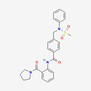 molecular formula C26H27N3O4S B4025293 4-{[(methylsulfonyl)(phenyl)amino]methyl}-N-[2-(1-pyrrolidinylcarbonyl)phenyl]benzamide 