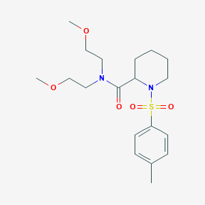 molecular formula C19H30N2O5S B4025298 N,N-bis(2-methoxyethyl)-1-(4-methylphenyl)sulfonylpiperidine-2-carboxamide 