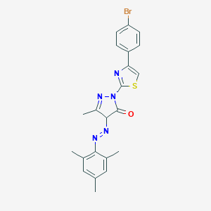 2-[4-(4-bromophenyl)-1,3-thiazol-2-yl]-4-(mesityldiazenyl)-5-methyl-2,4-dihydro-3H-pyrazol-3-one