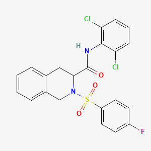 molecular formula C22H17Cl2FN2O3S B4025320 N-(2,6-dichlorophenyl)-2-[(4-fluorophenyl)sulfonyl]-1,2,3,4-tetrahydroisoquinoline-3-carboxamide 