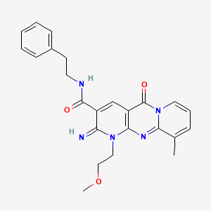 6-imino-7-(2-methoxyethyl)-11-methyl-2-oxo-N-(2-phenylethyl)-1,7,9-triazatricyclo[8.4.0.03,8]tetradeca-3(8),4,9,11,13-pentaene-5-carboxamide