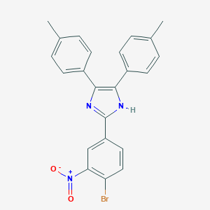 molecular formula C23H18BrN3O2 B402533 2-{4-bromo-3-nitrophenyl}-4,5-bis(4-methylphenyl)-1H-imidazole 