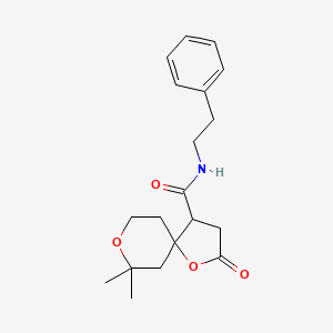 7,7-dimethyl-2-oxo-N-(2-phenylethyl)-1,8-dioxaspiro[4.5]decane-4-carboxamide