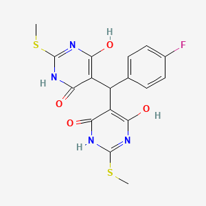 5,5'-[(4-fluorophenyl)methylene]bis[6-hydroxy-2-(methylthio)-4(3H)-pyrimidinone]