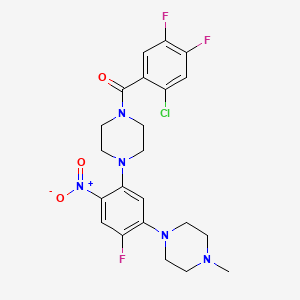 (2-Chloro-4,5-difluorophenyl)-[4-[4-fluoro-5-(4-methylpiperazin-1-yl)-2-nitrophenyl]piperazin-1-yl]methanone