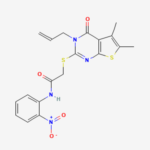 2-[(3-allyl-5,6-dimethyl-4-oxo-3,4-dihydrothieno[2,3-d]pyrimidin-2-yl)thio]-N-(2-nitrophenyl)acetamide