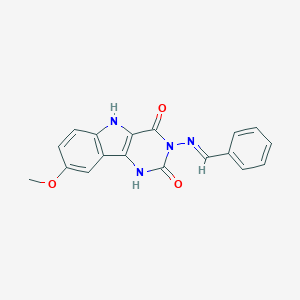 molecular formula C18H14N4O3 B402539 3-(benzylideneamino)-8-methoxy-1H-pyrimido[5,4-b]indole-2,4(3H,5H)-dione 
