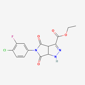 molecular formula C14H11ClFN3O4 B4025406 ethyl 5-(4-chloro-3-fluorophenyl)-4,6-dioxo-1,3a,4,5,6,6a-hexahydropyrrolo[3,4-c]pyrazole-3-carboxylate 