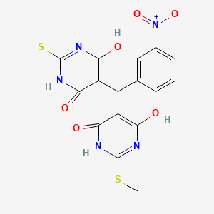 molecular formula C17H15N5O6S2 B4025407 5,5'-[(3-nitrophenyl)methylene]bis[2-(methylthio)-4,6-pyrimidinediol] 