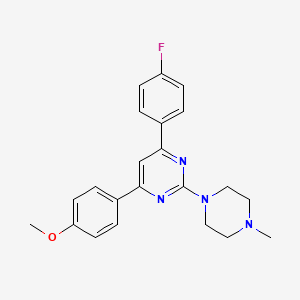 4-(4-fluorophenyl)-6-(4-methoxyphenyl)-2-(4-methyl-1-piperazinyl)pyrimidine