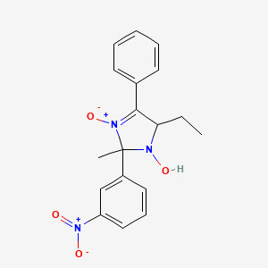 4-ethyl-3-hydroxy-2-methyl-2-(3-nitrophenyl)-1-oxido-5-phenyl-4H-imidazol-1-ium