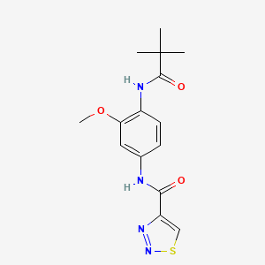 N-{4-[(2,2-dimethylpropanoyl)amino]-3-methoxyphenyl}-1,2,3-thiadiazole-4-carboxamide