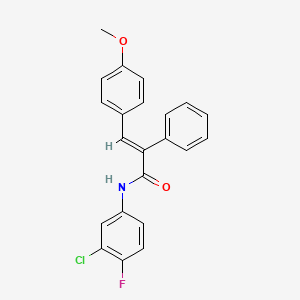 (2E)-N-(3-chloro-4-fluorophenyl)-3-(4-methoxyphenyl)-2-phenylprop-2-enamide