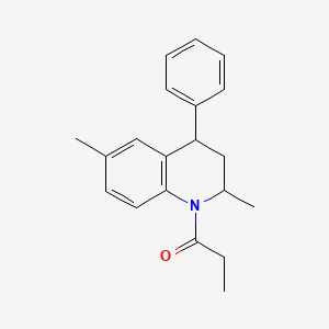 molecular formula C20H23NO B4025513 1-(2,6-dimethyl-4-phenyl-3,4-dihydro-2H-quinolin-1-yl)propan-1-one 