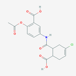 2-Acetyloxy-5-[(6-carboxy-3-chlorocyclohex-3-ene-1-carbonyl)amino]benzoic acid