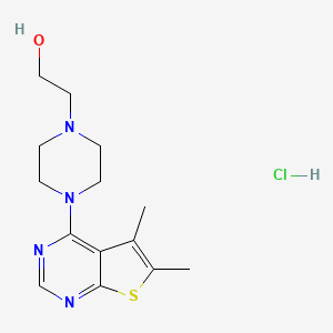 molecular formula C14H21ClN4OS B4025539 2-[4-(5,6-Dimethylthieno[2,3-d]pyrimidin-4-yl)piperazin-1-yl]ethanol;hydrochloride 