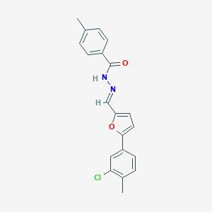 molecular formula C20H17ClN2O2 B402555 N'-{[5-(3-chloro-4-methylphenyl)-2-furyl]methylene}-4-methylbenzohydrazide 