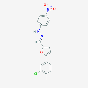 molecular formula C18H14ClN3O3 B402556 5-(3-Chloro-4-methylphenyl)-2-furaldehyde (4-nitrophenyl)hydrazone 